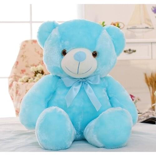 1pc 50cm Creative Light Up LED Teddy Bear Plush Toy Colorful Pillow Glowing Stuffed Soft Animal Doll Gifts for Kids Birthday