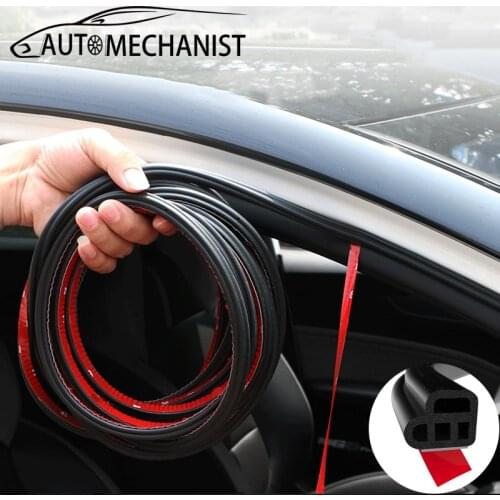 16Meters Car Door Rubber Seal Strips Double Layer Sealing Stickers For Door Trunk Hood Car Sound Insulation Weatherstrip Strips
