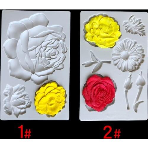 19*12*0.8CM DIY Sugar Craft Cake Big Flowers Silicone Mold Fondant Mold Cake Decorating Tools Gum Paste Mold