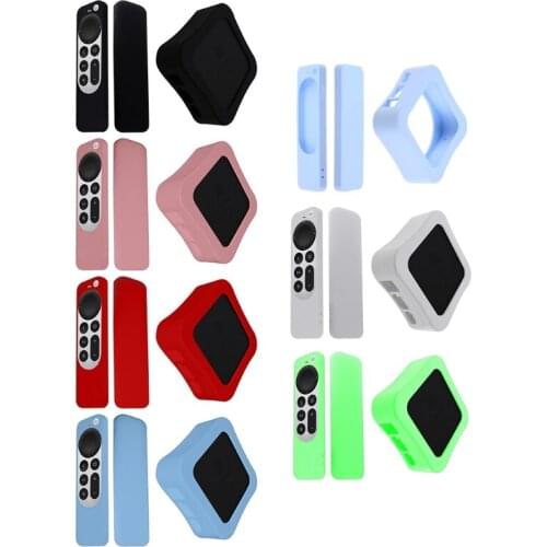 2021 Anti-Lost Protective Case for -Apple TV 4K 2nd Gen Siri Remote Anti-Slip Durable Silicon Shockproof Cover