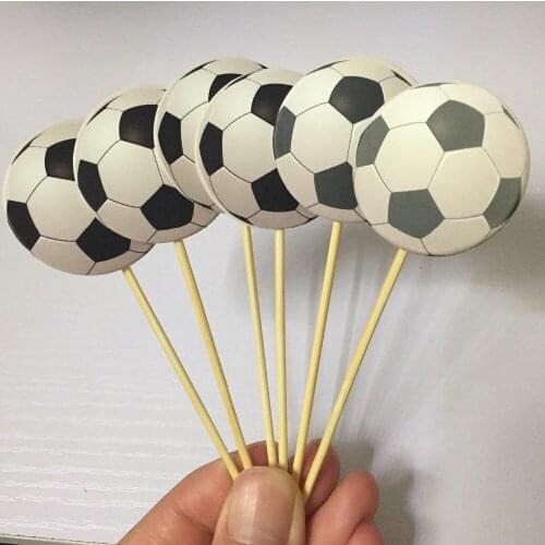 Boys kids Football Birthday party Cupcake Decoration Edible Cake Toppers tops supplies 24 pieces supplies