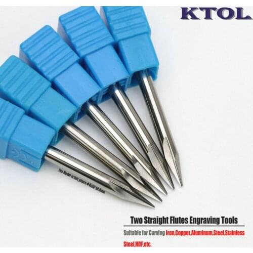 4*0.8mm 30 Degree V Groove Router Bit Two Flutes Straight Carving Tools CNC Engraver Cutters for Aluminum Metal 3D Carve Milling