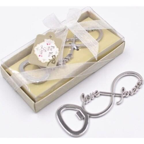 50pcs/lot Number 8 Forever Love Bottle Opener 8 Digital Silver Beer Opener Party Decoration Wedding Favors Gifts