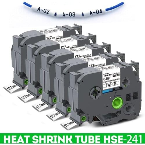 5PK Replace hse241 HSE 241 Heat Shrink Tube for Brother Label Tape 17.7mm Industrial Tape for Brother Labller PT-E300 PT-E550W