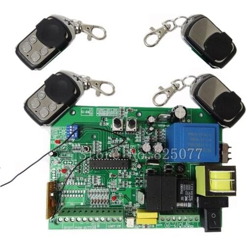 AC 110V/220V Automatic Sliding Gate Opener Control Board with 4pcs Remote Control,Learning Code JF1213