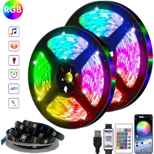 Bluetooth 5050 LED Strips Light RGB Infrared Remote Controller USB 5V Flexible Ribbon Lamp Diode Backlight for TV PC APP Control
