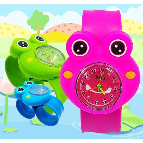 New Product Release Frog Children Watches Kids Girl Silicone Strap Candy Color Cartoon Butterfly Child Quartz Wrist Watch Clock