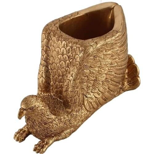 Pen Pencil Holder with Phone Stand Resin Shaped Pen Container Desk Organizer for Office Desk Home Decorative (Eagle)