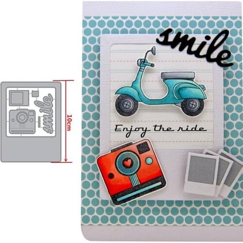 Useful Simple Camera Photo Frame Album SMILE Word Metal Cutting Dies Scrapbooking Album Paper DIY Cards Crafts New 2019
