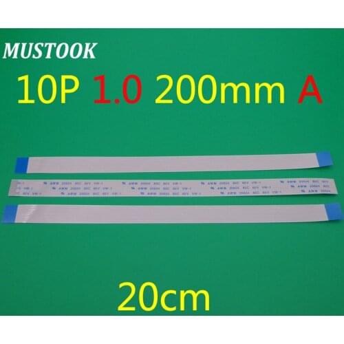 20PCS NEW FFC FPC Flexible Flat Cable Forward 10 pin 10PIN Length 200mm 1mm Pitch ribbon cable 1.0-10P-200mm