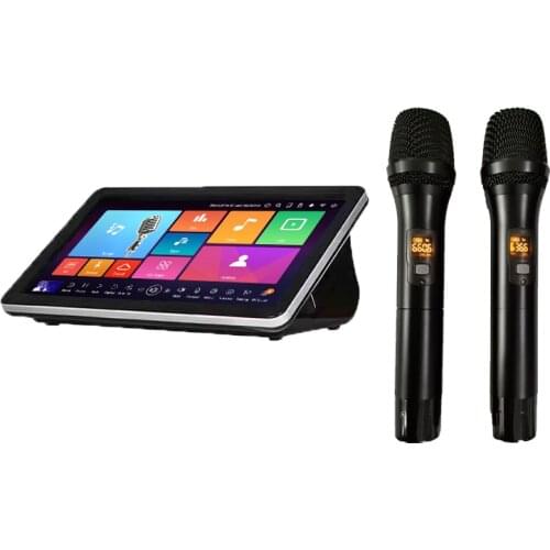 Karaoke System Russian Jukebox Machine HDD Player Mixer Amplifier Touch Screen 2Wreless Karaoke Microphones all included