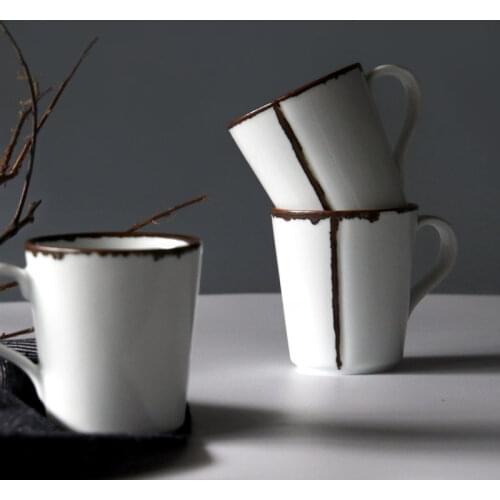 Coffee mug high quality ceramic brand brief style water milk cup with handgrip creative tea porcelain cups and mugs gifts 260cc