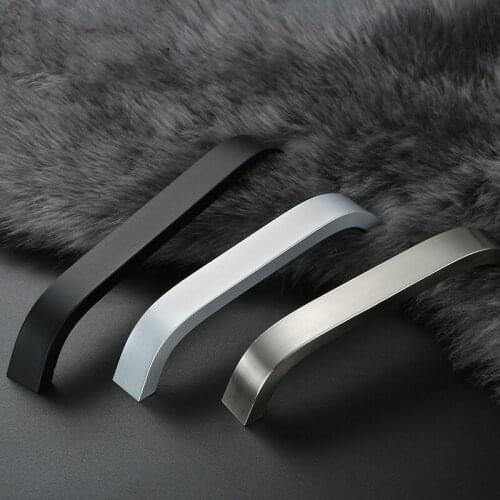 JD Kitchen Cabinet Knobs Handles Black Furniture Handle for Cabinet Drawer Pulls Aluminum Alloy Handle 96mm 128mm 160mm 192mm