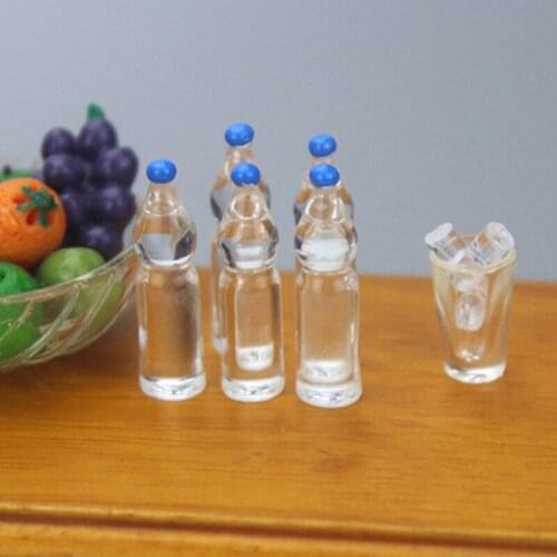 4Pcs/Set Dolls Miniature Dollhouse Plastic Imitation Mineral Water Bottle Baby Toys American Mini Toy Accessories