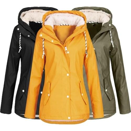 Jacket Women Waterproof Windproof Rain Coat Windcoat Jacket Hooded Solid color zipper pocket mountaineering suit outdoor jacket