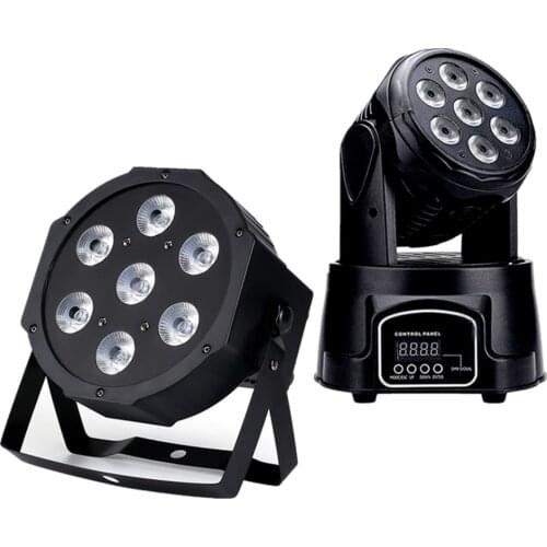 7x18W LED Par Lights RGBWA UV 6in1 Flat Par Led Dmx512 Disco Lights Professional Stage Dj Equipment