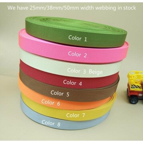 1" 1.5" 25mm 38mm Width High Quality Colorful Smooth Nylon Webbing Strapping 5 Yards For DIY Sewing Bags Buckles Accessories