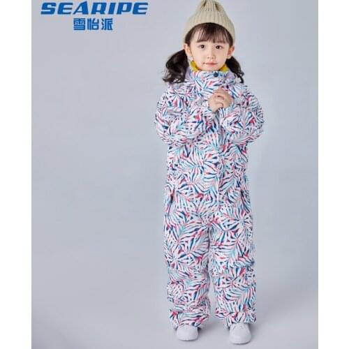 2019 Hot Sale Brand Girls Ski Suit Waterproof Set Winter Sports Thickened Snowboard Clothes Childrens Ski Suits -30 degree