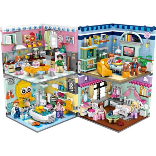 LOZ mini Blocks Kids Building Toys Boy DIY Girls Puzzle 4IN1 Room 1901 1902 1903 1904 no box