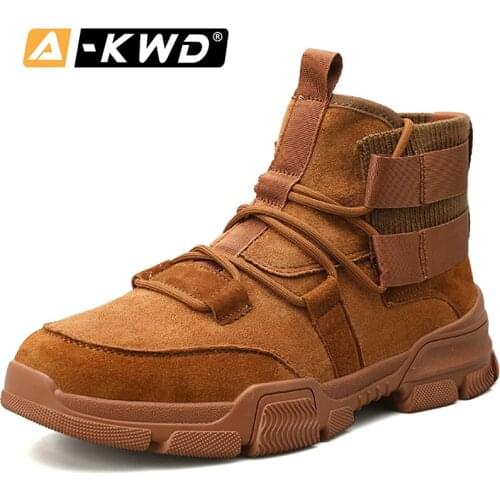 Fashion Pu Leather Sneakers Man Lace-up Men Shoes Winter Sneakers High Top Work Shoes Men Boots Bottes Hiver Homme Man Shoose 44