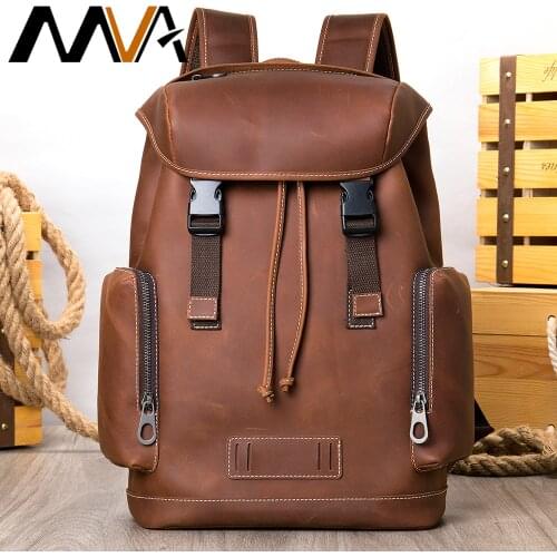 MVA Mens Backpack Fashion Office Work Mens Backpacking Bussiness Bag 14 inch Laptop Backpacks Anti-theft Bag For Men Retro 7533