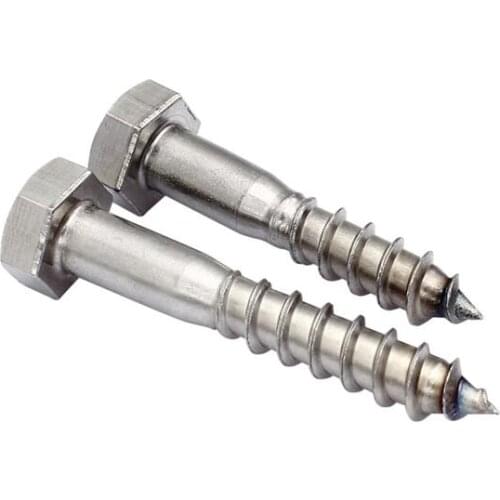 2pcs M6 stainless steel flat head hex self tapping screws wood screw furniture decoration bolts 55mm-70mm length