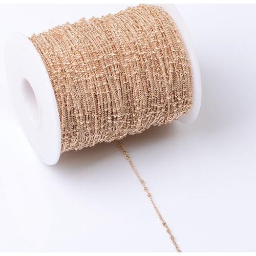 5Meter Kc Gold Plated Necklace Chain Raw Brass Metal beads Chains for Bracelet Necklace Jewelry Making Accessories Diy Supplies