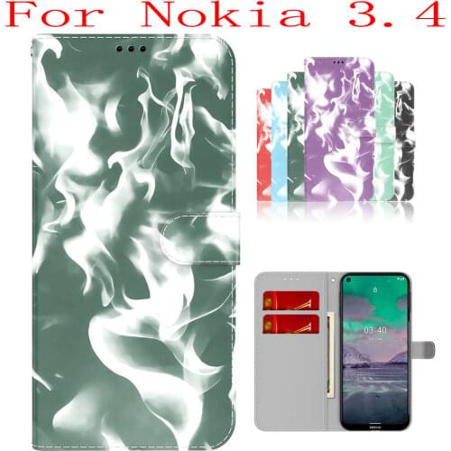 Sunjolly Case for Nokia 3.4 Wallet Stand Flip PU Phone Case Cover coque capa Nokia 3.4 Case Nokia 3.4 Cover