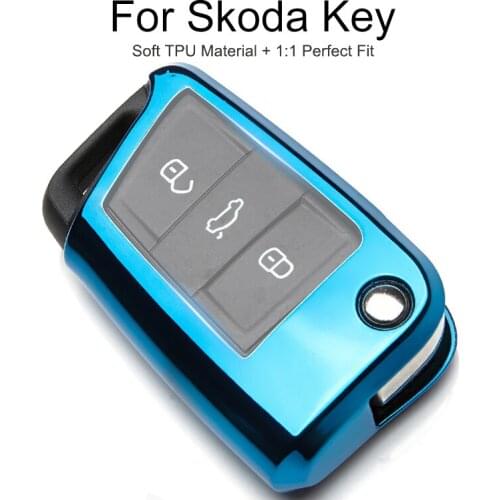 TPU Protection Car Key Cover Case For Skoda Fabia 2 3 Karoq Kodiaq Superb Octavia 2 Rapid 2018 2019 Key Chain Ring Accessories