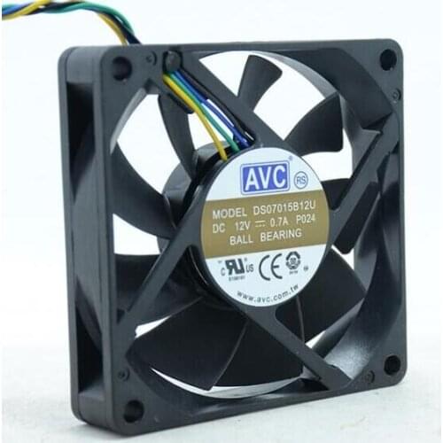 AVC 7015 7CM DS07015B12U 12V 0.70A 70*70*15MM 4 wire dual ball speed control temperature control fan