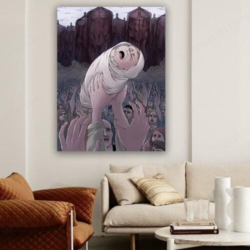 High Quality Art Print Wall Sticker Vintage Japanese Poster Anime figure Attack on Titan Retro Poster Paper