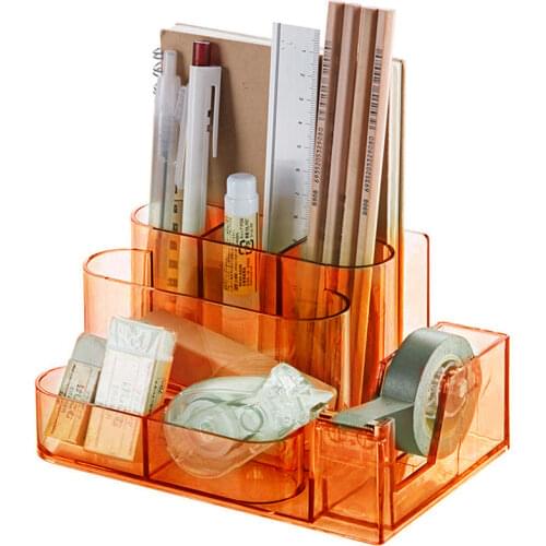 1 Pcs Storage Rack Compartmental Finishing Box Desktop Stationery Storage Box Pen Holder Office Supplies Student Rack
