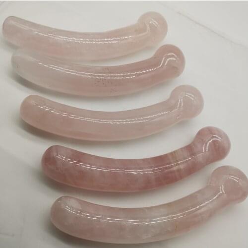 18cm Natural rock Rose quartz crystal massage yoni wand sex toys for healing gift
