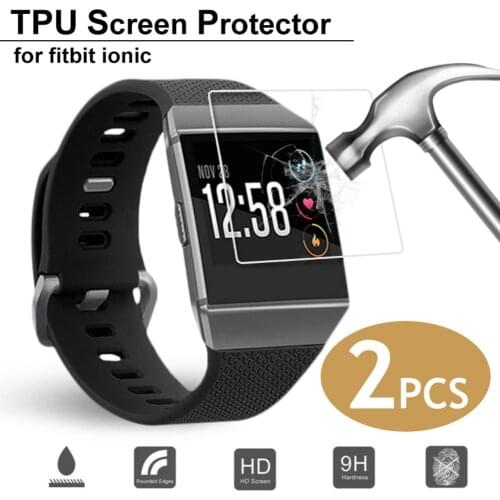 2PCS Soft TPU Screen Protectors For Fitbit Ionic Anti-scratch Watch Shell Screen Protector Smart Bracelet HD Explosion-Proof