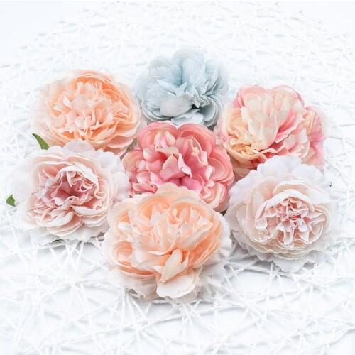 30/50pcs Artificial flowers Silk peony Home decoration accessories Diy Flower arrangement Crafts Brooch Wrist flower Photo props