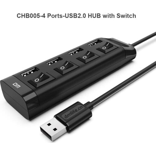 DM 4 Port USB2.0 USB3.0 Type C HUB CHB010 support 1TB HDD transfer speed up to 300mb/s 120cm cable