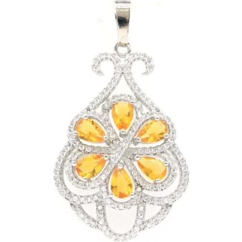 38x13mm SheCrown Anniversary Created Rhodolite Garnet Violet Tanzanite Bright Zircon Gift For Ladies Silver Pendant