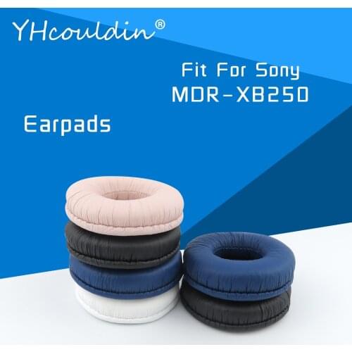 Earpads For Sony MDR XB250 MDR-XB250 Headphone Accessaries Replacement Ear Cushions Wrinkled Leather Material