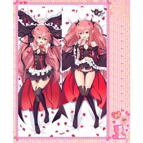 Anime Cartoon Seraph of the End Double Bolster Hugging Pillow Case Cover Pillowcase Peach Skin 2 Way / WT No.61043