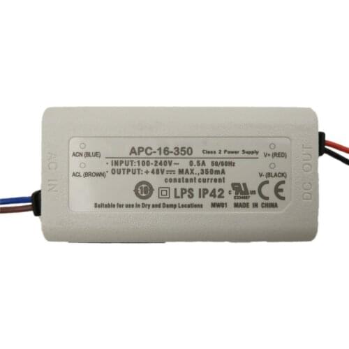 APC-16-350 Constant Current LED Drivers run off line voltage (90-264) 16W 350mA CC LED Driver