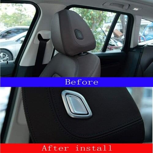 ABS Plastic Car Accessories Head Rest Button Decorative Cover Trim Matte Silver For BMW X3 X4 G01 G02 2018-2019