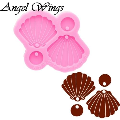 Shiny Resin seashell Earring Mould, Silicone Molds , Clay Molds , DIY Resin Epoxy Mold , Not sticky DY0826