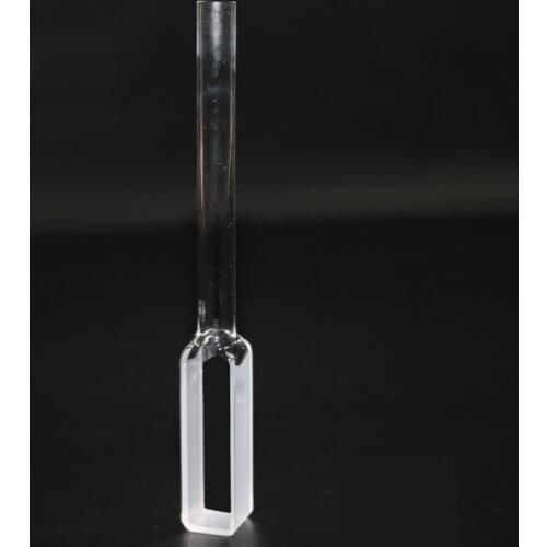 Two sides clear rectangular quartz cuvette with graded seal tube