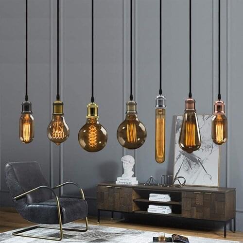 E27 Vintage Retro Light Socket Edison Screw Lamp Holder Industrial Aluminum DIY Ceiling Pendant Light Bulb Bases Adaptor Fitting