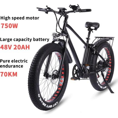 Electric Bike 1000W 48V 20AH Mountain e Bicycle Fat Tire 7Speed ebike Adults Mens 26 Inch Aluminum Frame ks26