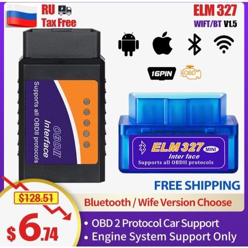 Elm327 Obd2 Android IOS Auto Scanner Bluetooth Diesel Car Mini OBD2 12V Elm 327 V1.5 Wife Tester Diagnostic Tool Pic18f25k80