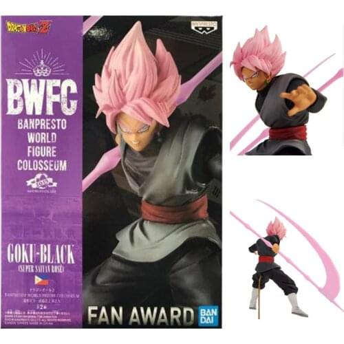 BANDAI Dragon Ball Z Anime Figure BWFC2 Super Saiyan Goku Black Zamasu Action Figure Collection Model Toys for Kids