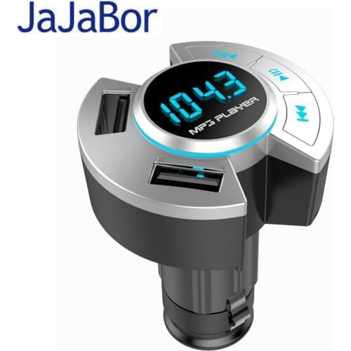 JaJaBor FM Transmitter FM Modulator Handsfree Bluetooth Car Kit Bluetooth 5.0 Car MP3 Player Support TF Card U Disk Playback