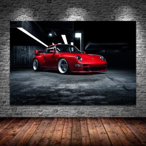 Canvas Painting Porsches 911 Tuning 400R Red Car Supercar Posters Modern Wall Art Picture HD Prints for Living Room Decor