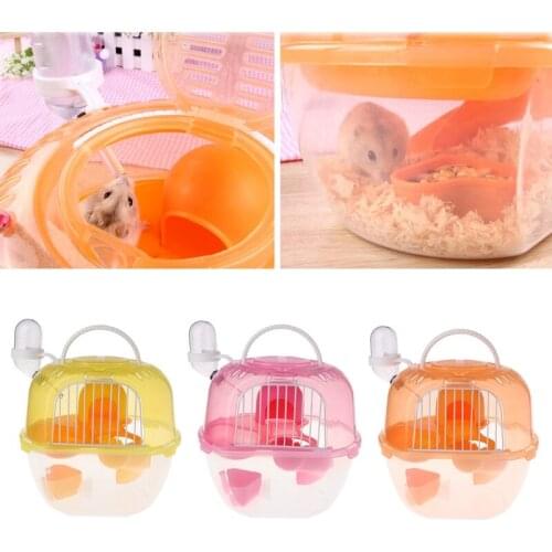 Hamster Cage Outdoor Portable Travel Double Layer Living House Carrying Plastic